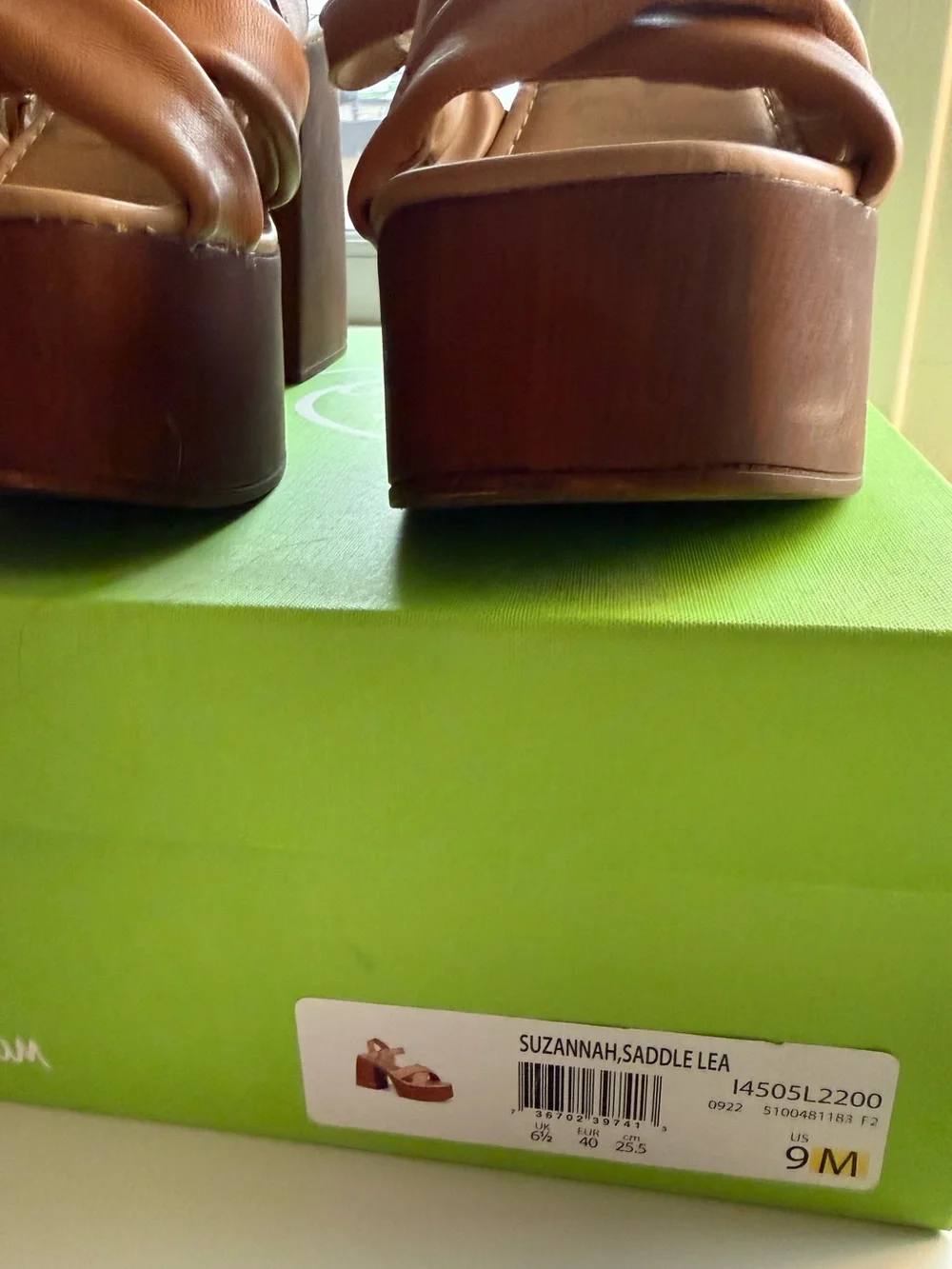 Sam Edelman Suzannah Leather Platform Sandals Saddle Brown Size 9